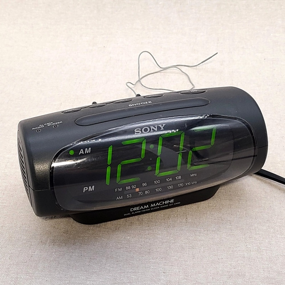 Sony Dream Machine Dual Alarm FM/AM Clock Radio ICF-C490 Tested & Works